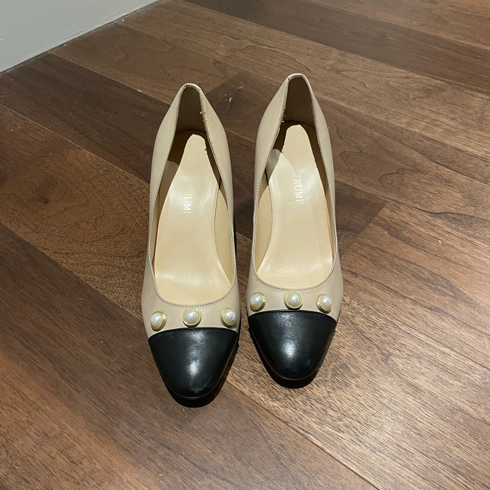 Ivanka Trump block heels with pearls